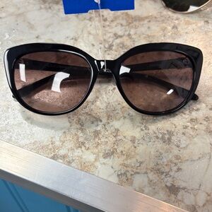 BCBG Elegant Black Sunglasses with Brown Lenses